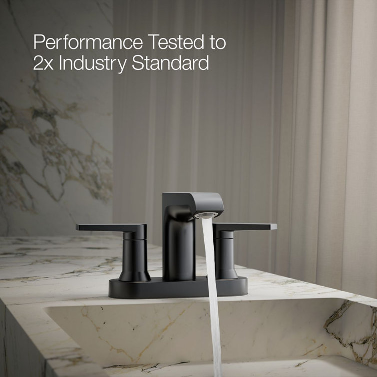 Matte Black Modern Metal Bathroom Sink Faucet with Pop-Up Drain