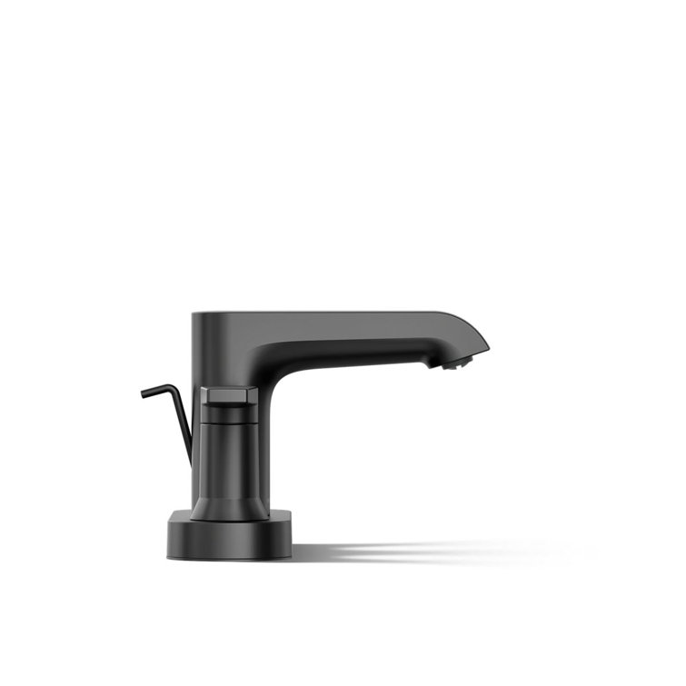 Matte Black Modern Metal Bathroom Sink Faucet with Pop-Up Drain