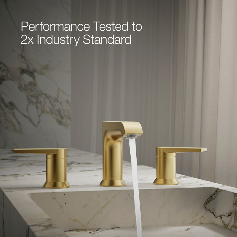 Hint Vibrant Brushed Moderne Brass 8" Widespread Bathroom Faucet