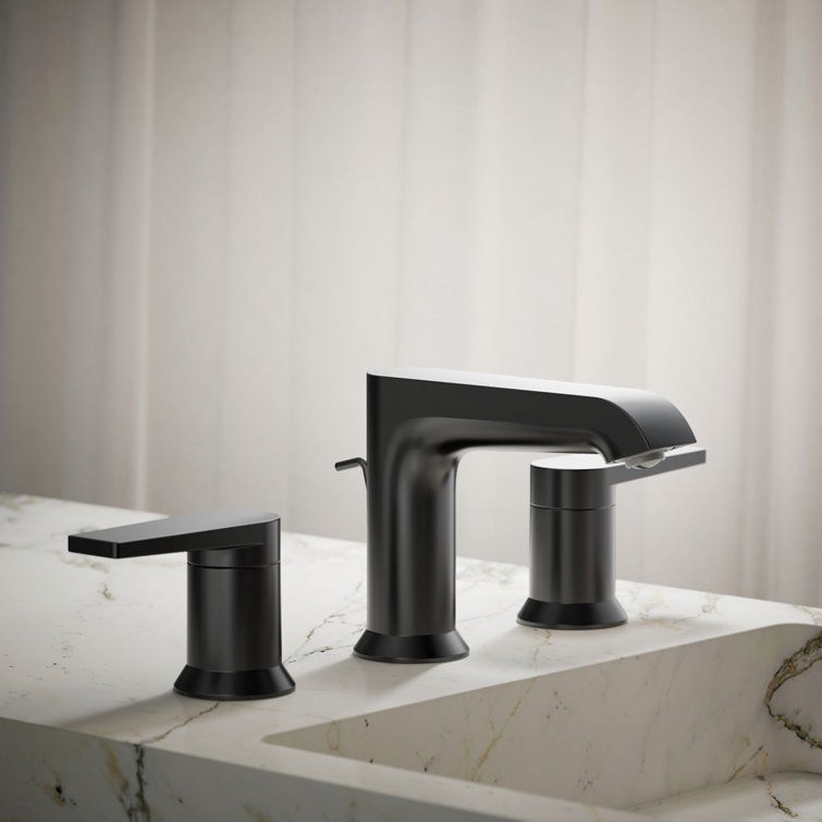 Minimalist Matte Black 2-Handle Widespread Bathroom Faucet