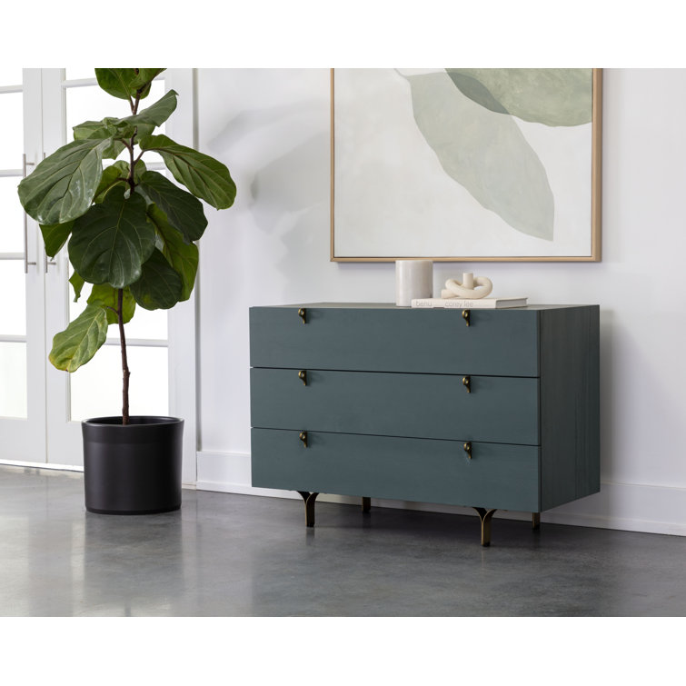 Celine Transitional 3-Drawer White Dresser