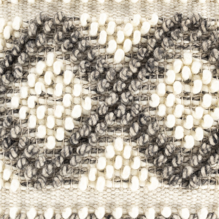 18" Square Beige and Gray Wool Cotton Pillow Cover