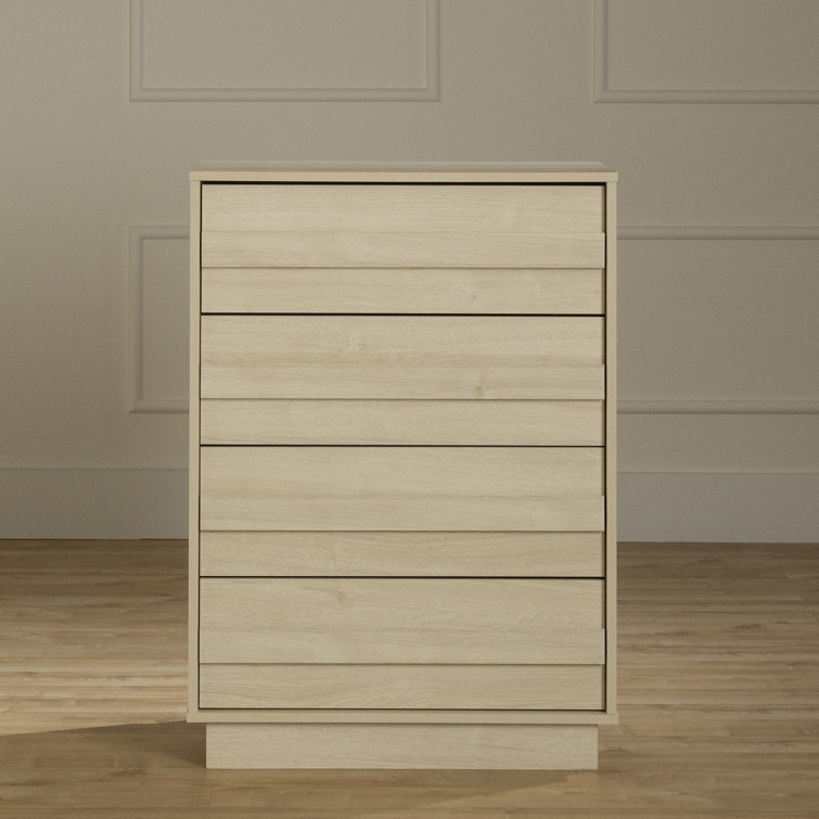Bleached Oak Contemporary 4-Drawer Nursery Chest