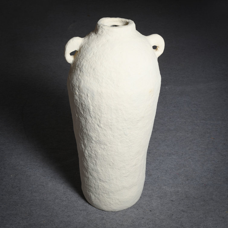 Amphora White Ceramic Water Resistant Table Vase