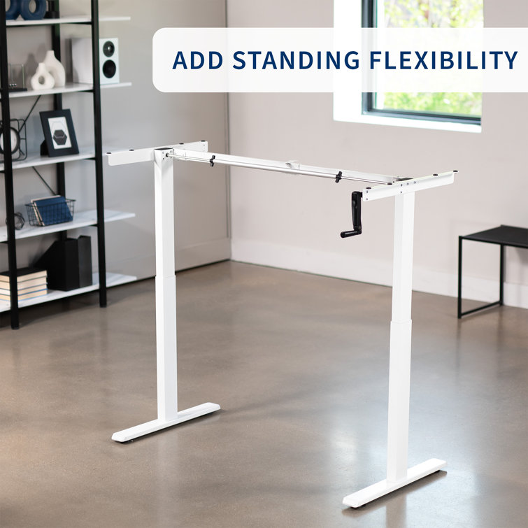 White Adjustable Alloy Steel Computer Desk with Shelf