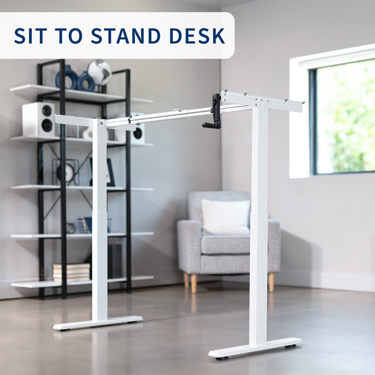White Adjustable Alloy Steel Computer Desk with Shelf