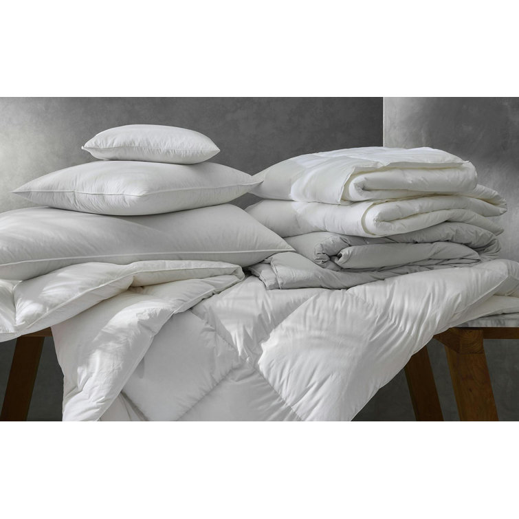 King Size White Goose Down Comforter Set with Cotton Shell