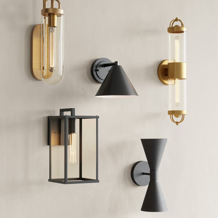 Albertine Textured Black 2-Light Outdoor Wall Sconce