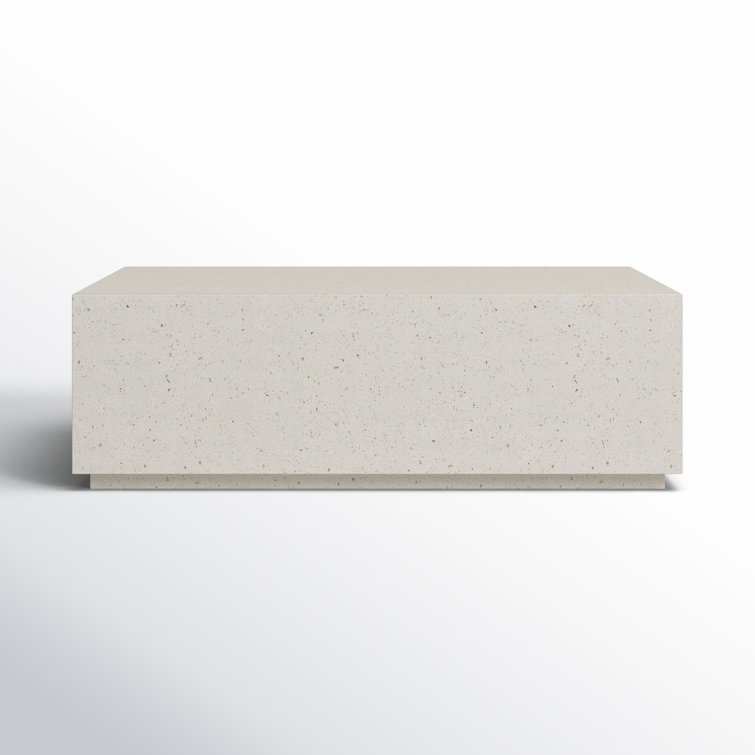 Polly 51" White Concrete Rectangular Coffee Table
