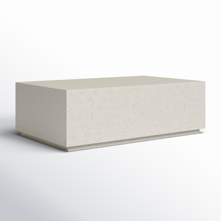 Polly 51" White Concrete Rectangular Coffee Table