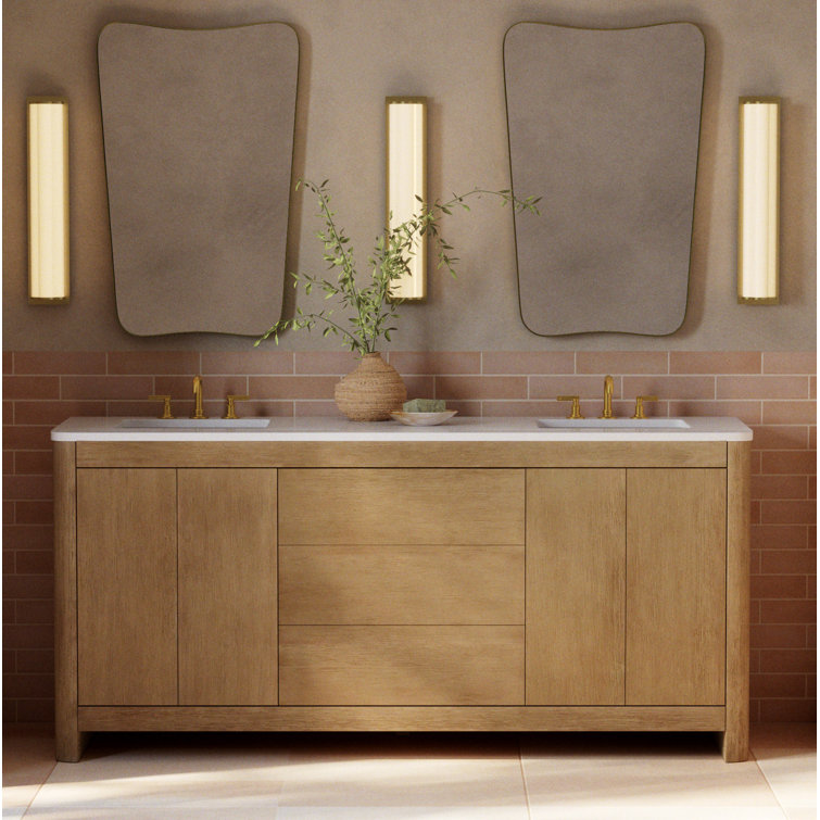 Burnished Brass and Milk Glass Dimmable LED Vanity Light