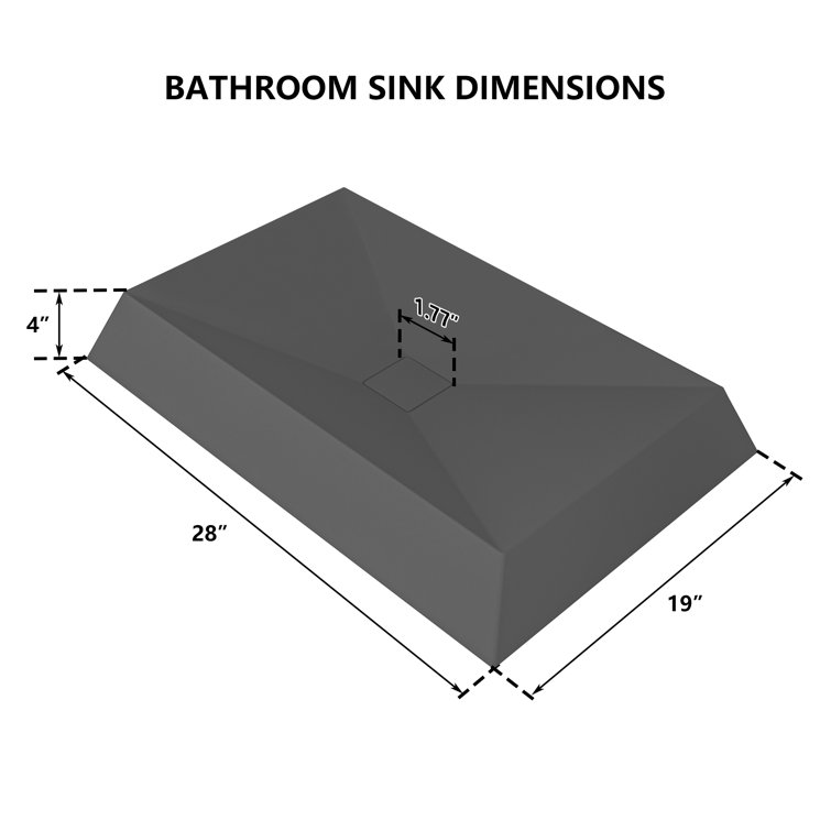 Black Earth Rectangular Ceramic Above-Counter Vessel Sink
