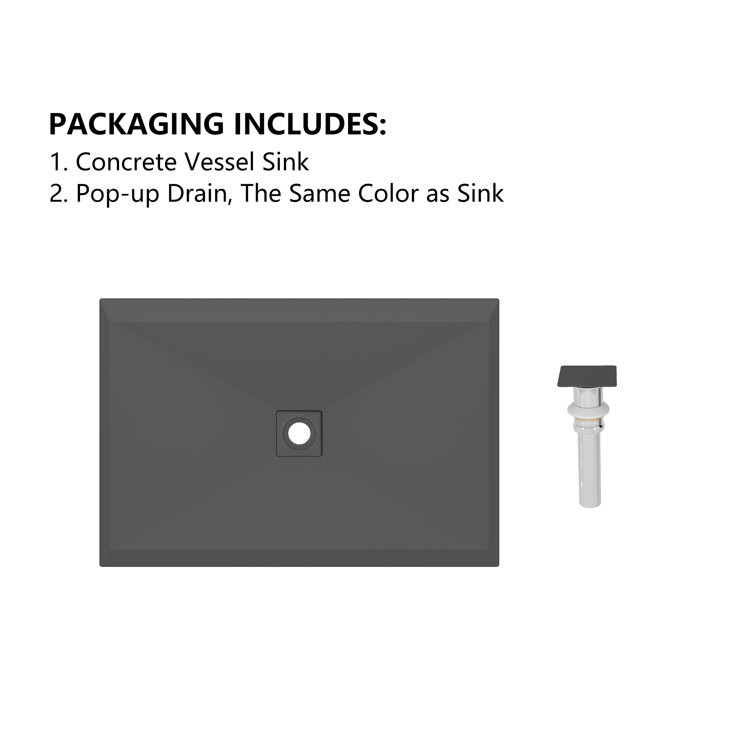 Black Earth Rectangular Ceramic Above-Counter Vessel Sink