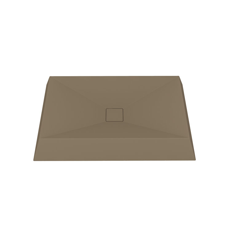 Taupe Clay Ceramic Rectangular Vessel Bathroom Sink