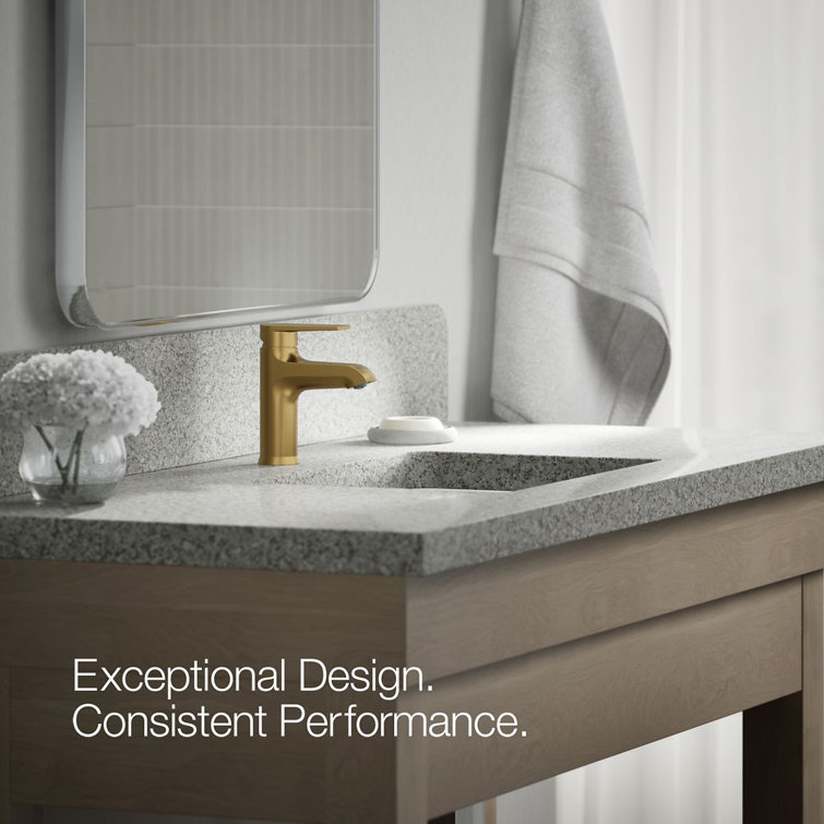 Vibrant Brushed Brass Single-Handle Bathroom Faucet