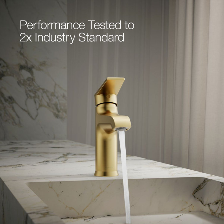 Vibrant Brushed Brass Single-Handle Bathroom Faucet