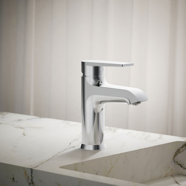 Hint Vibrant Brushed Nickel Single-Handle Low-Arc Bathroom Faucet