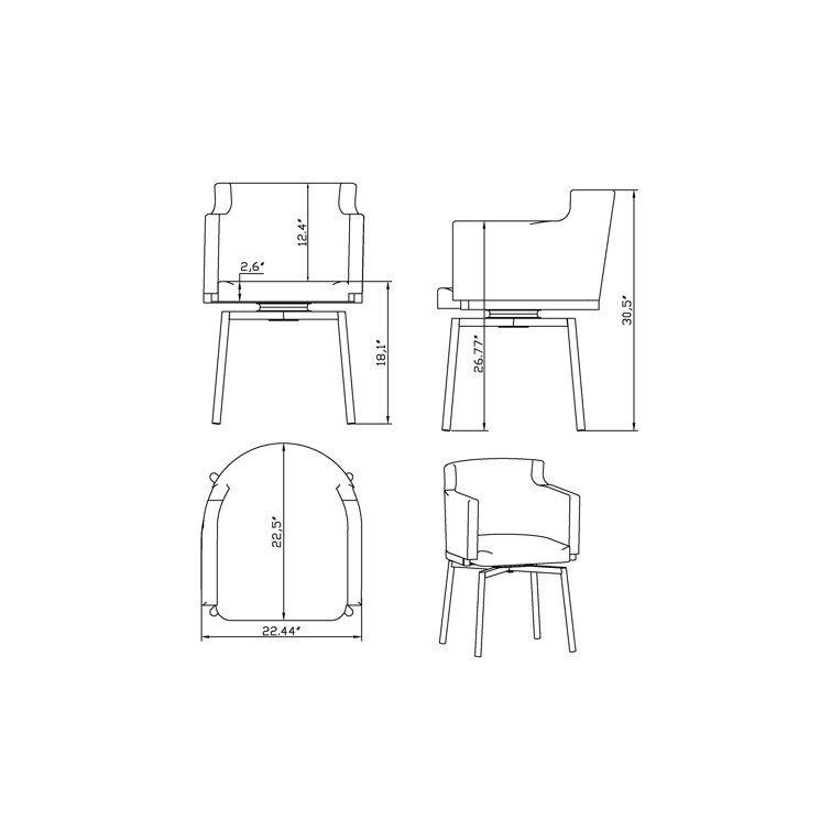 White Faux Leather Upholstered Swivel Arm Chair