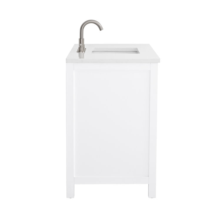 Jasper 36" White Freestanding Vanity with Carrara Stone Top