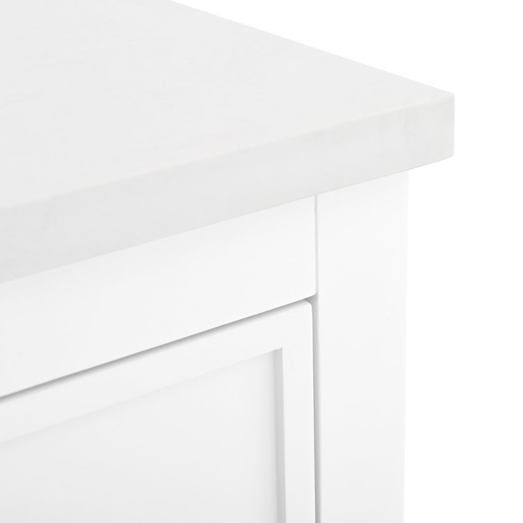 Jasper 54" White Double Freestanding Vanity with Carrara Top