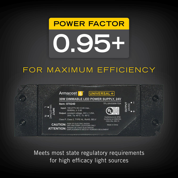 Compact Black 30-Watt Dimmable LED Driver
