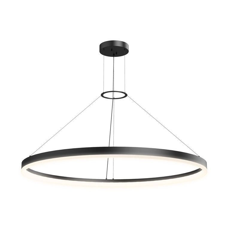 Satin Black 48" Aluminum LED Ring Pendant Light