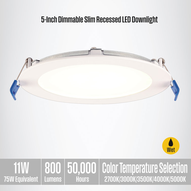 Westinghouse 5" Slim LED Recessed Downlight Kit, Energy Star, White