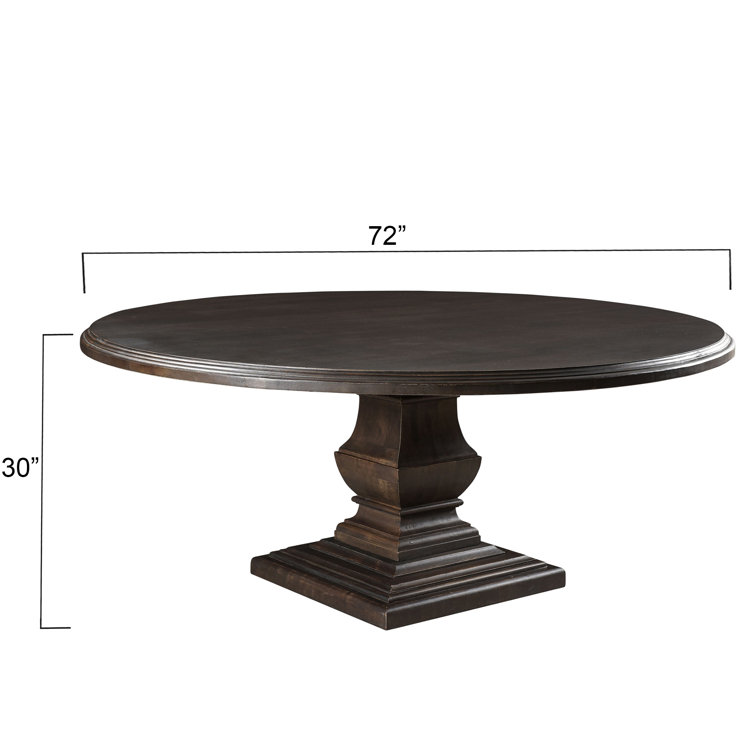 Vintage Brown Round Mango Wood Pedestal Dining Table