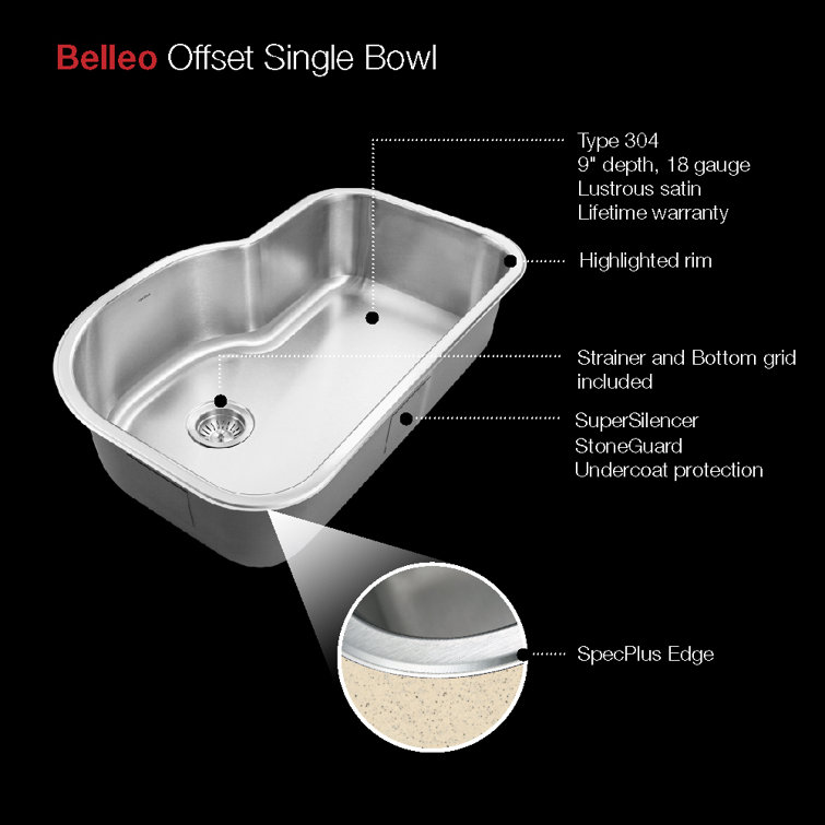 Belleo 31.5'' Drop-In Single Bowl Stainless Steel Kitchen Sink