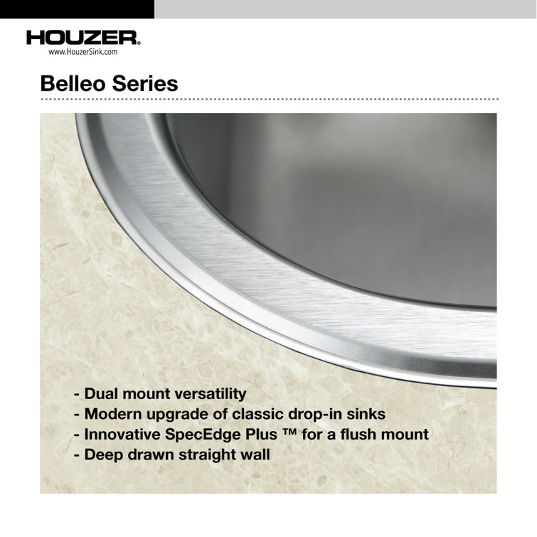 Belleo 31.5'' Drop-In Single Bowl Stainless Steel Kitchen Sink