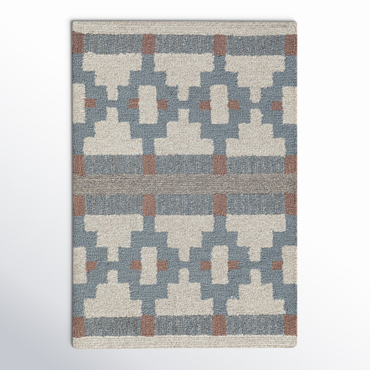 Gray Hand-Tufted Wool Rectangular Area Rug 5' x 8'