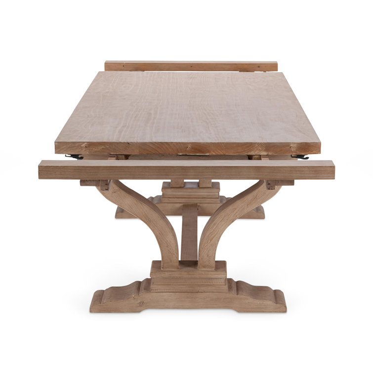 Reclaimed Wood Extendable Dining Table with Artistic Curves
