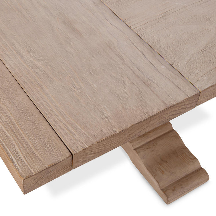 Reclaimed Wood Extendable Dining Table with Artistic Curves
