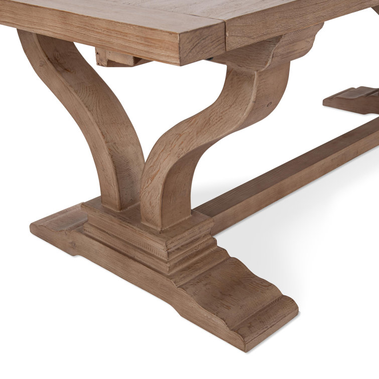 Reclaimed Wood Extendable Dining Table with Artistic Curves