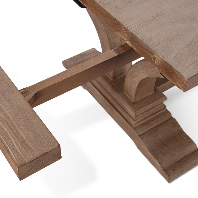 Reclaimed Wood Extendable Dining Table with Artistic Curves