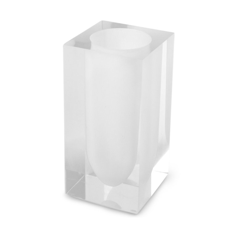 Frosted White Acrylic Hollywood Toothbrush Holder