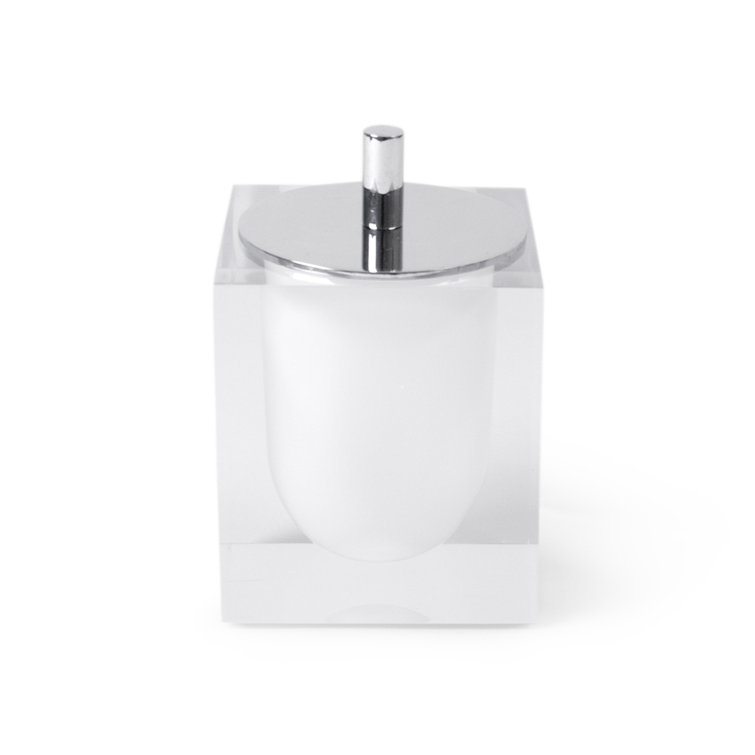 Clear Acrylic and Frosted White Hollywood Canister
