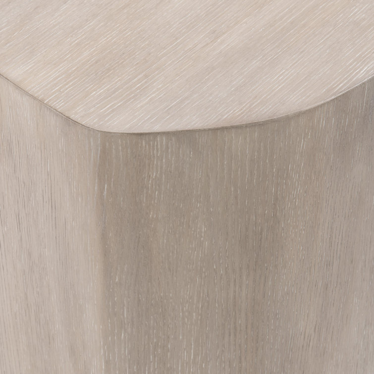 Tawny Brown Oak Veneer Round Side Table