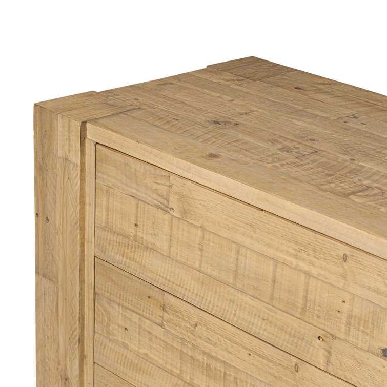 Blonde Pine Double Dresser with Metal Glide Drawers