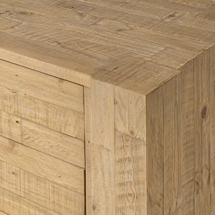 Blonde Pine Double Dresser with Metal Glide Drawers
