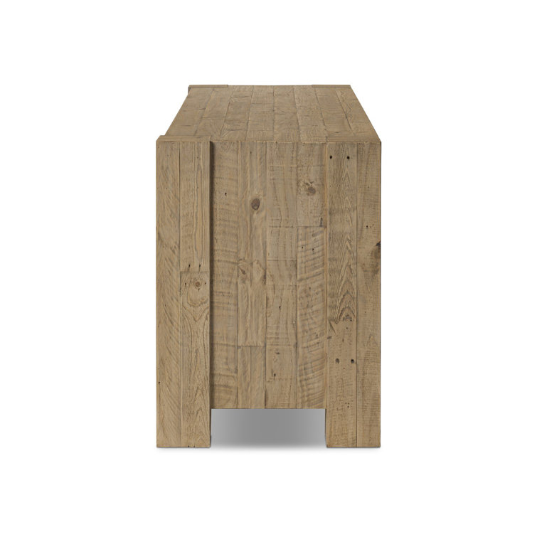 Blonde Pine Double Dresser with Metal Glide Drawers