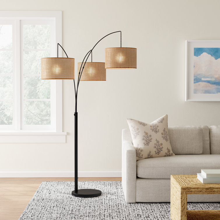Antique Bronze 74'' Adjustable Multi-Head Arc Floor Lamp