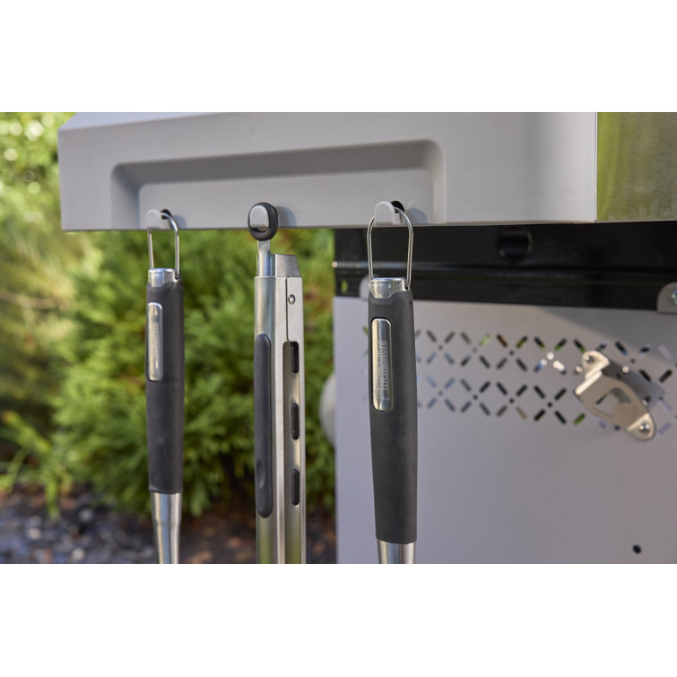 Stainless Steel 3-Burner Propane Gas Grill with Side Burner