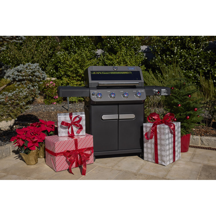 Mesa Black Stainless Steel 4-Burner Propane Gas Grill with Side Burner