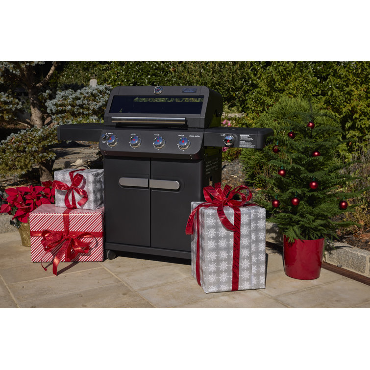 Mesa Black Stainless Steel 4-Burner Propane Gas Grill with Side Burner