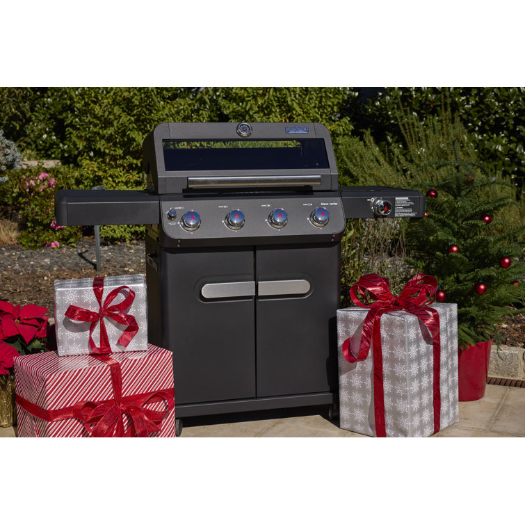 Mesa Black Stainless Steel 4-Burner Propane Gas Grill with Side Burner