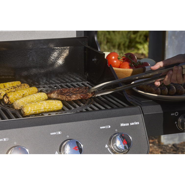 Mesa Black Stainless Steel 4-Burner Propane Gas Grill with Side Burner