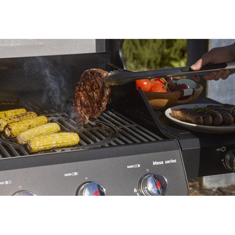 Mesa Black Stainless Steel 4-Burner Propane Gas Grill with Side Burner