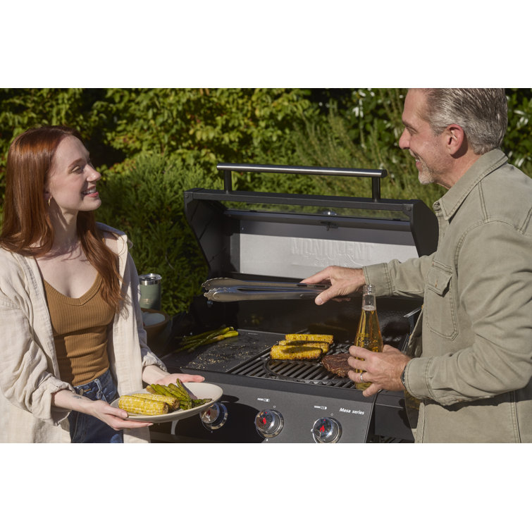 Mesa Black Stainless Steel 4-Burner Propane Gas Grill with Side Burner