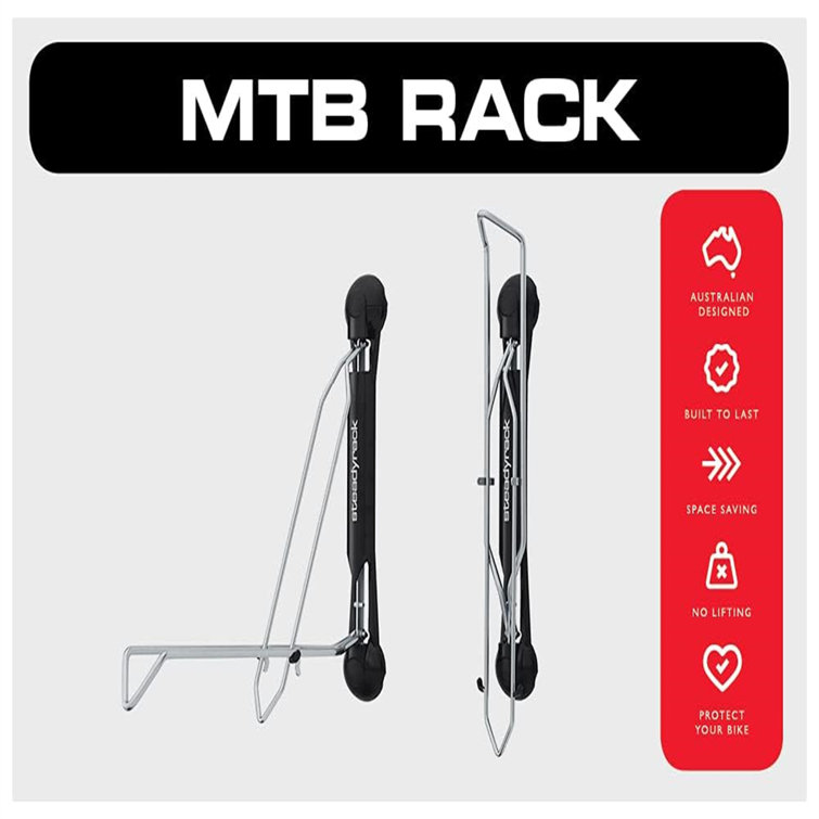 Black and Silver Steel Wall Mounted Bike Storage Rack